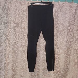 Athleta Black Zip Ankle Leggings Size Medium
